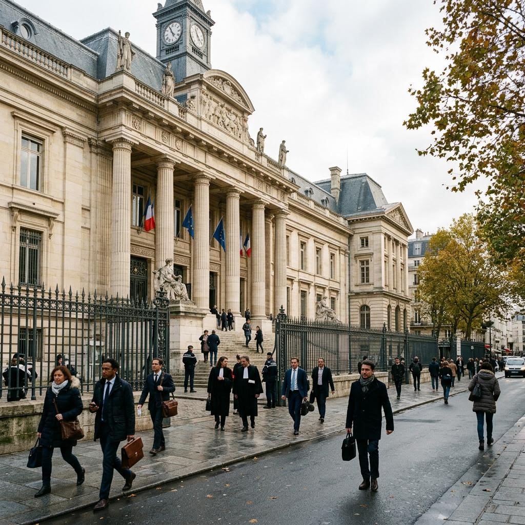 Palais de Justice courthouse facade in Paris