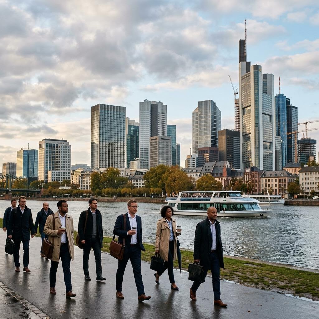 Frankfurt financial district skyline