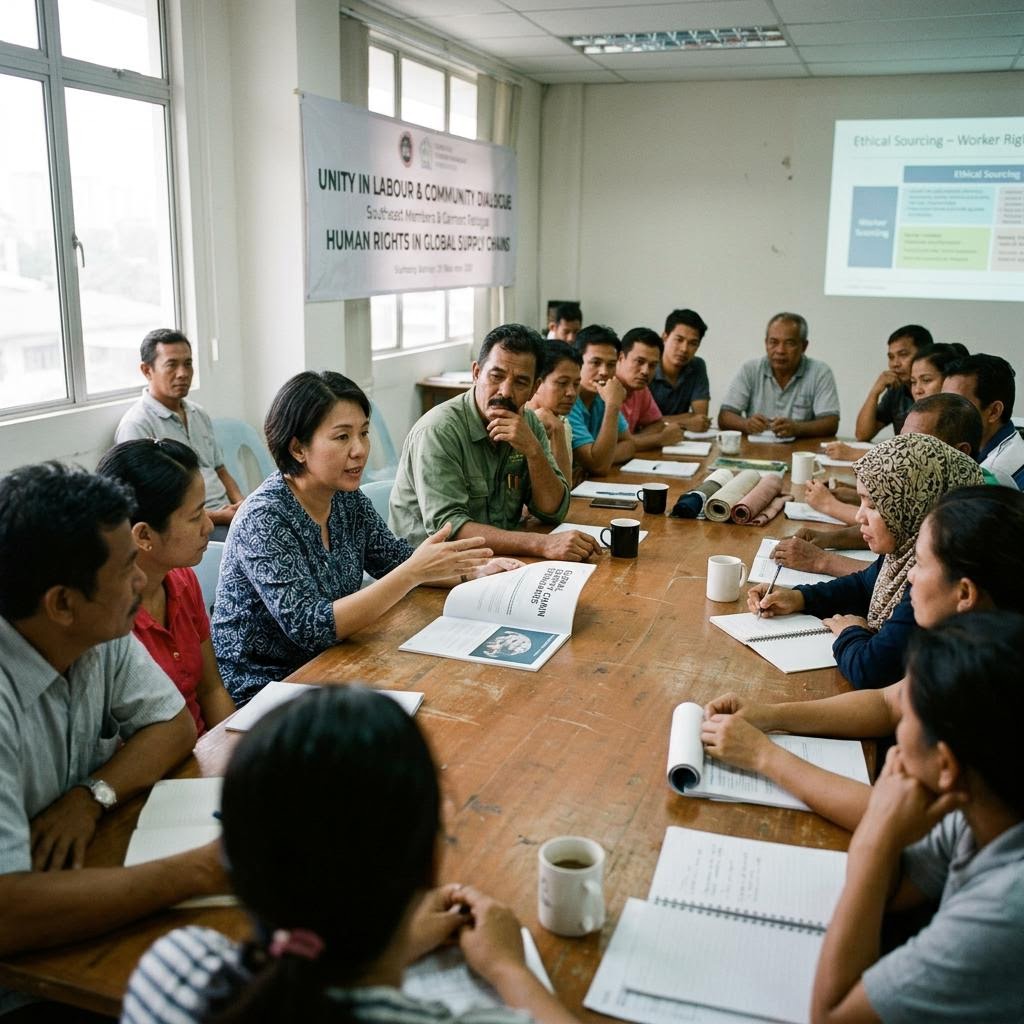 Community workshop discussion around a shared table