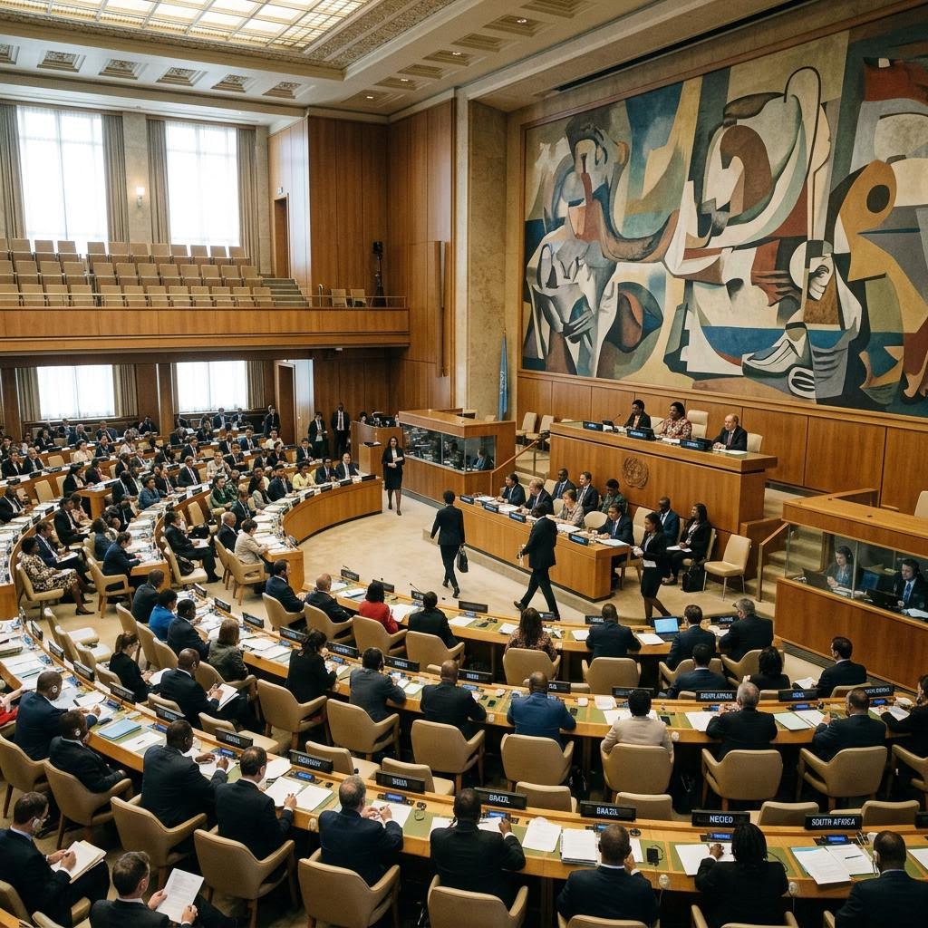 United Nations assembly hall in Geneva